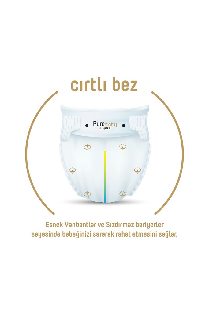 Pure Baby Organik Pamuklu 2 Numara Bebek Bezi - 4