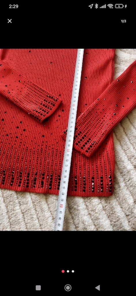 40 beden pilili saten etek astarlı ikili kombin üzerine kırmızı taşlı - 11