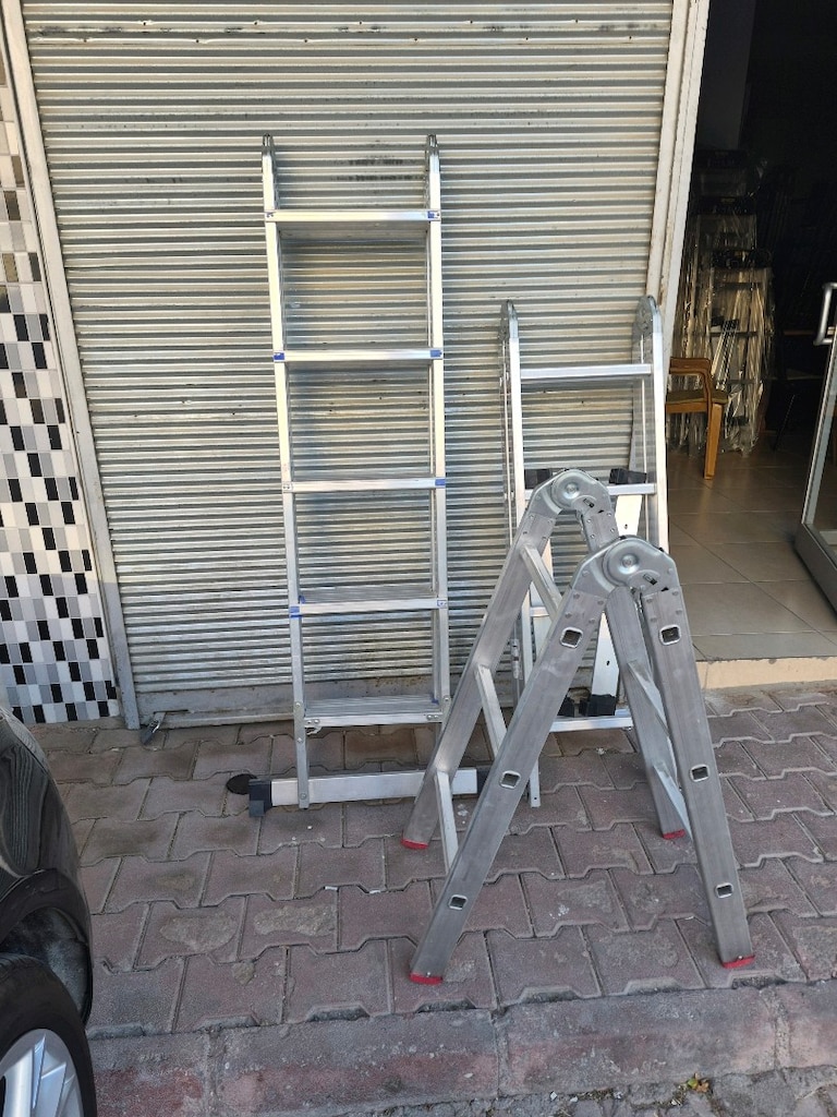 aliminyum tek kırmalı merdiven ikinci el çok temiz - 2