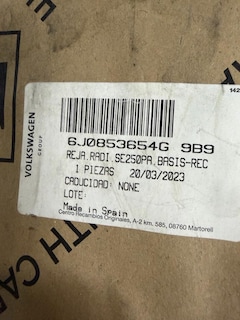 Seat Ibiza Ön Panjur 2013-2017 6J0853654G sıfır orjinal - 5