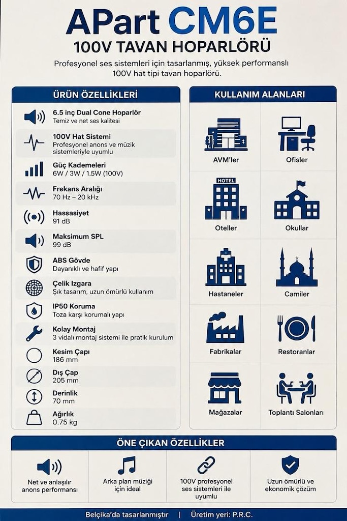 APart Hoparlör - Tavan Hoparlör (1 Adet Sıfır) - 5