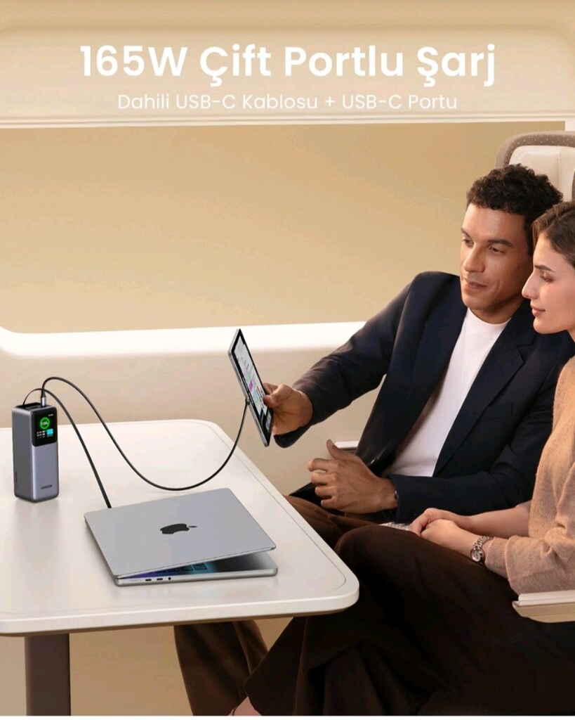 Ugreen Nexode Pro 20.000 mAh 165W USB-C Makaralı Dahili Kablolu - 3
