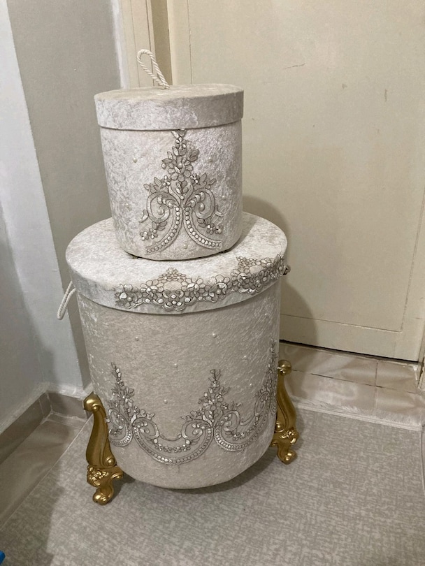 Nakışlı kirli sepeti seti - 3