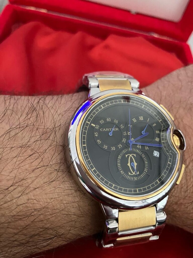 Cartier Ballon Bleu Chronograph Çift Tonlu erkek kol saati.. - 3