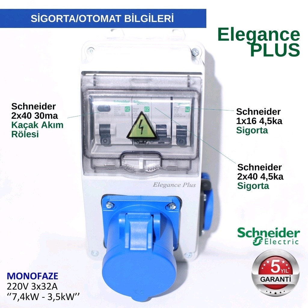 Elektrikli araç şarj panosu 7,4 kW