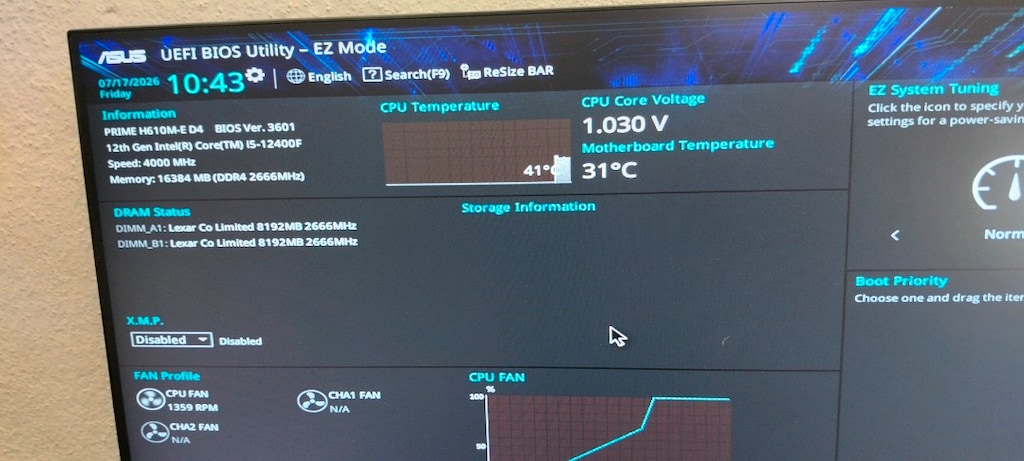 H610+12400F+iNTEL AYARLI FAN 3 lü set - 12