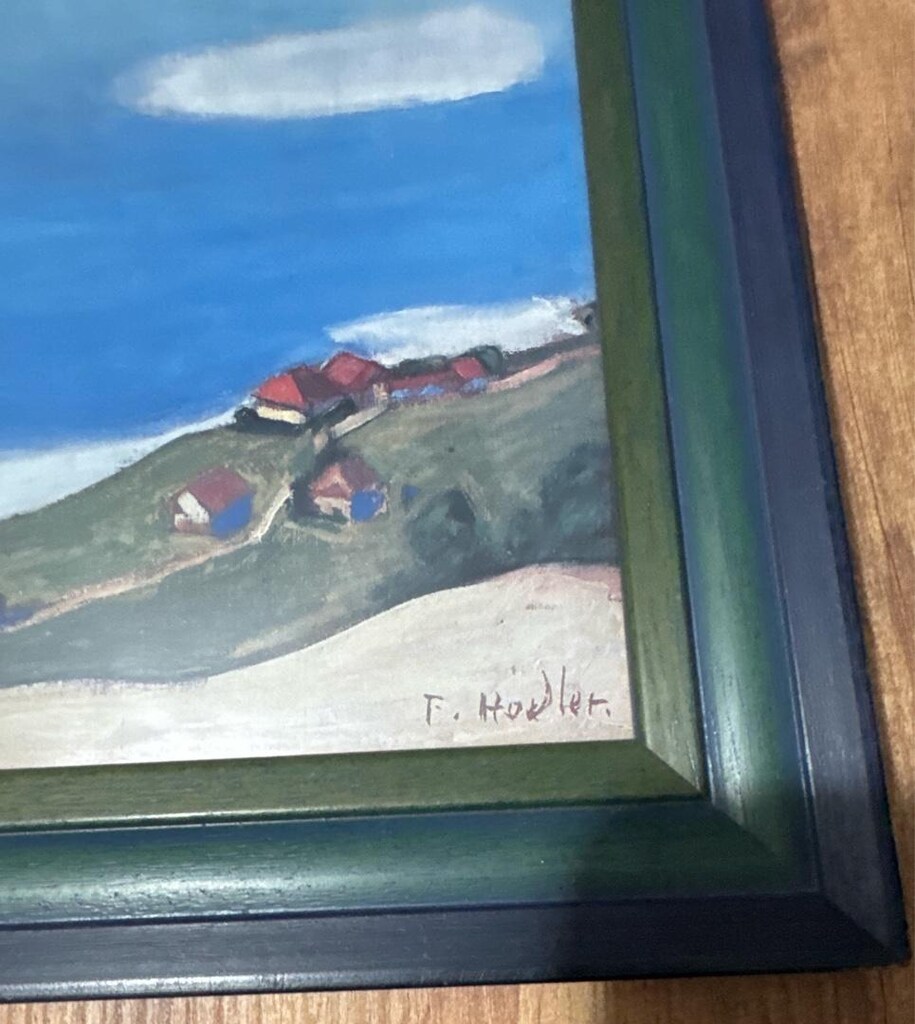Deniz ve kıyı manzarası temalı, alt köşesinde İsviçreli Ünlü Ressam - 8