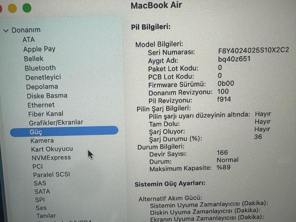 Macbook air M3 çipli 13” 512 gb ssd 8 gb ram gece yarısı pili çok iyi - 12