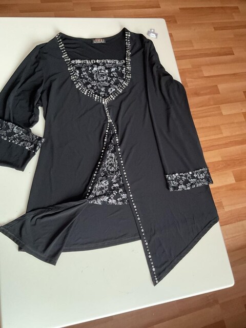 XL tam siyah likralı tunik
