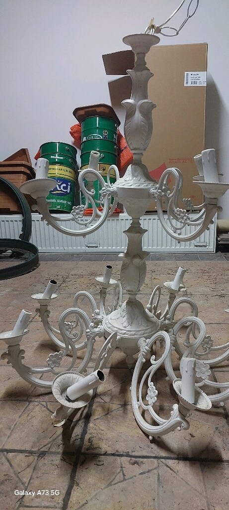 Vintage Fransız Tarzı Ağır Metal Salon Avizesi - 3