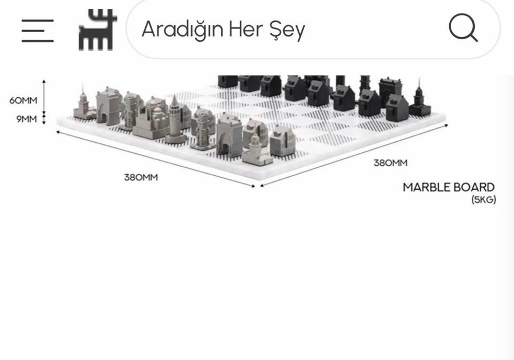 Skyline Chess Paslanmaz Çelik Mermer Satranç Takımı 32 parça - 4