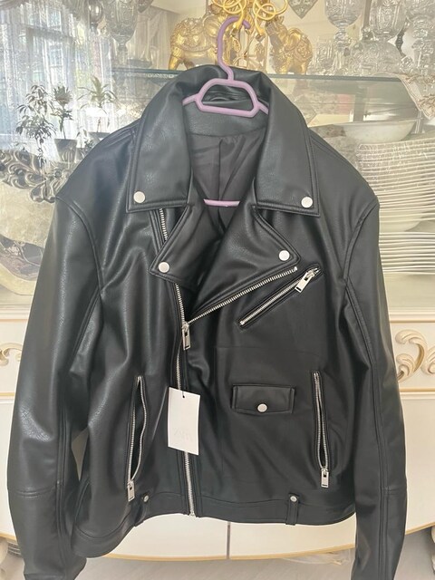 Zara Siyah Biker Suni Deri Ceket – Erkek/Unisex