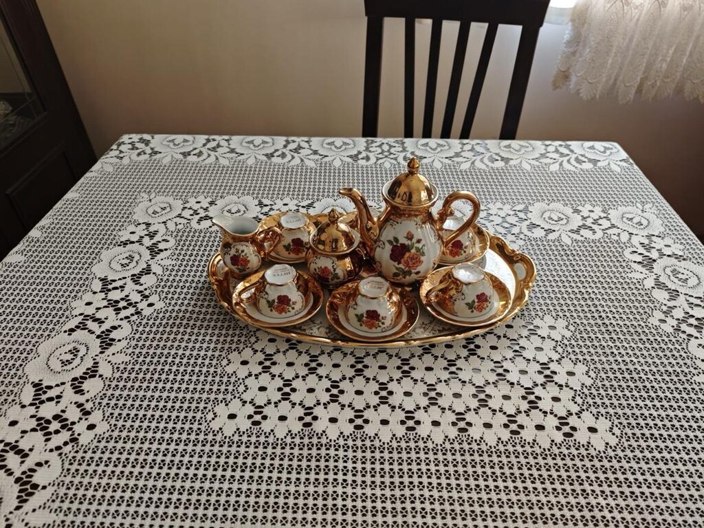 24 karat Orijinal Alman FİNCAN DEMLİK TEPSİ ANTİKA & NOSTALJİ - 9