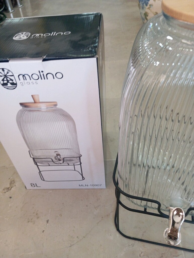 8 litre metal ayaklı cam şerbetlik - 4