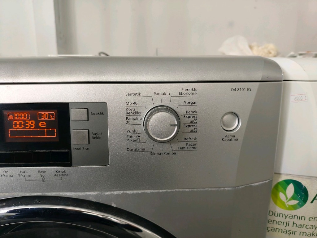 Beko gri 8 kg A+++ enerji 1000 devir çok temiz çamaşır makinesi - 7