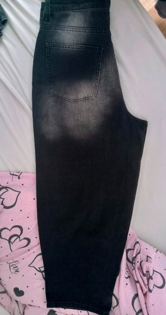 yüksek bel bol paça jeans - 3