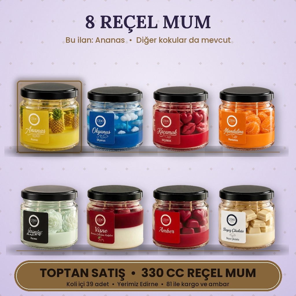 ANANAS KOKULU REÇEL MUM ÇİDO MİRİS 330CC TOPTAN FİYAT - 3
