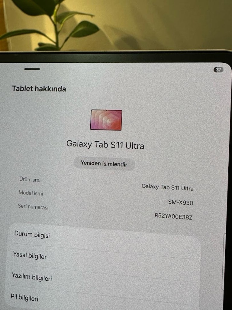Samsung Galaxy Tab S11 Ultra 256 GB PİL DÖNGÜSÜ :39 15 Ay garantili - 4