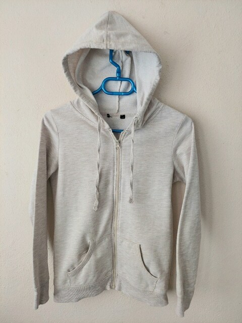 LCW ekru melanj Kapüşonlu Sweatshirt-hırka