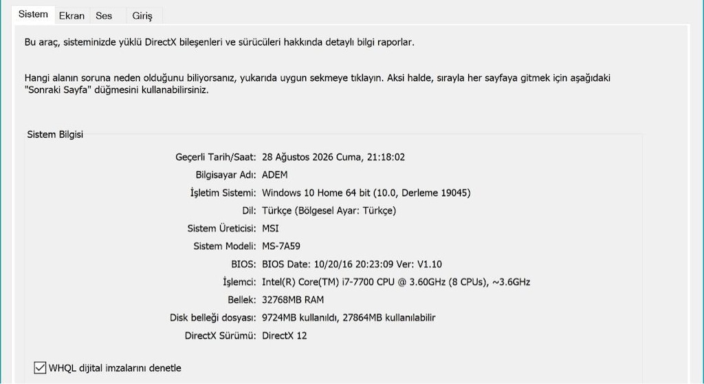 SATILIK GAMER PC - İ7 7700 + RX570 + 32GB RAM - TEMİZ - 2