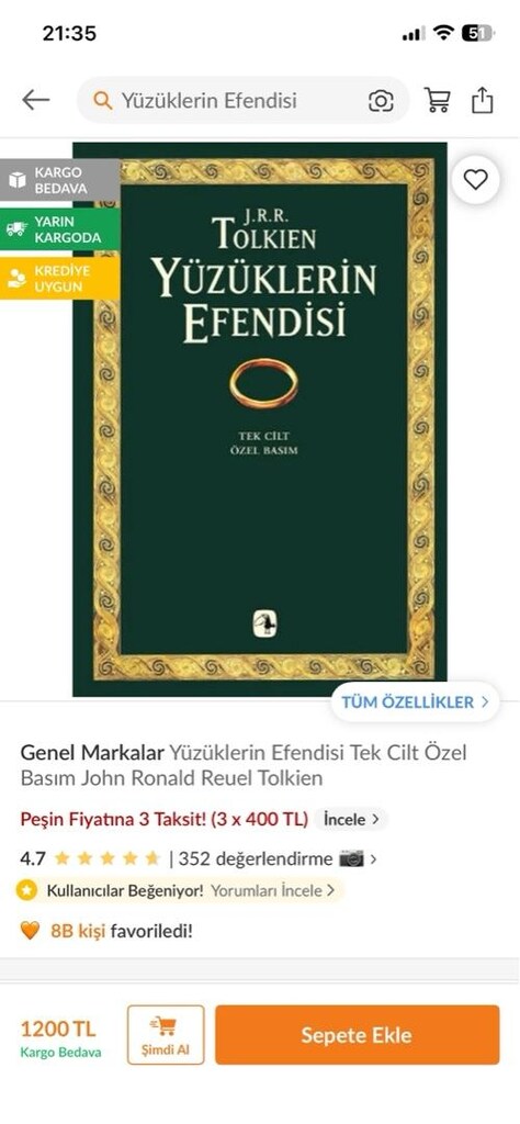 Yüzüklerin Efendisi Özel Seri (Koleksiyonluk) - 2