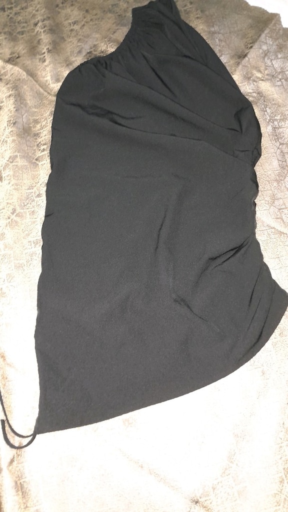 Zara Orijinal Tek Omuz Büzgülü Siyah Gece Bluzu - XS Beden