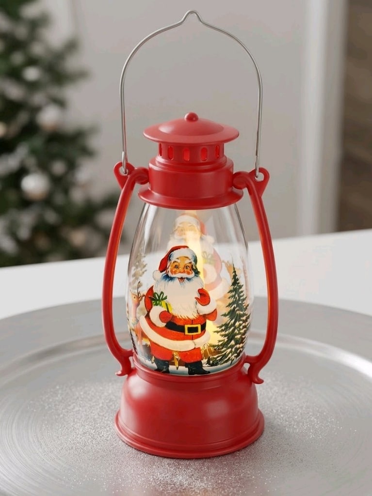 Kırmızı Noel Feneri 13 cm. - 2
