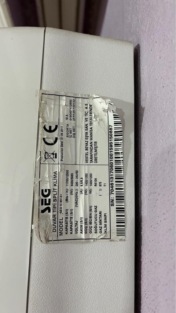 SEG 12000 BTU İnverter A+ Klima - Sorunsuz Çalışıyor - Kumandalı - 2