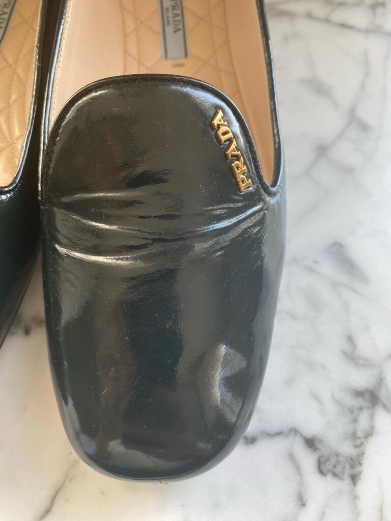 Prada 36,5 Siyah %100 Deri Babet - 8