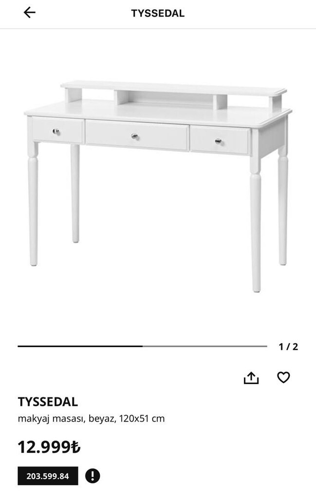 İkea Tyssedal Makyaj Masası - 2