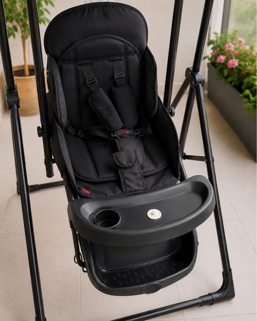 Baby&Plus Party Bebek Salıncağı Temiz, Kılavuzlu, Mama Tablalı - 3