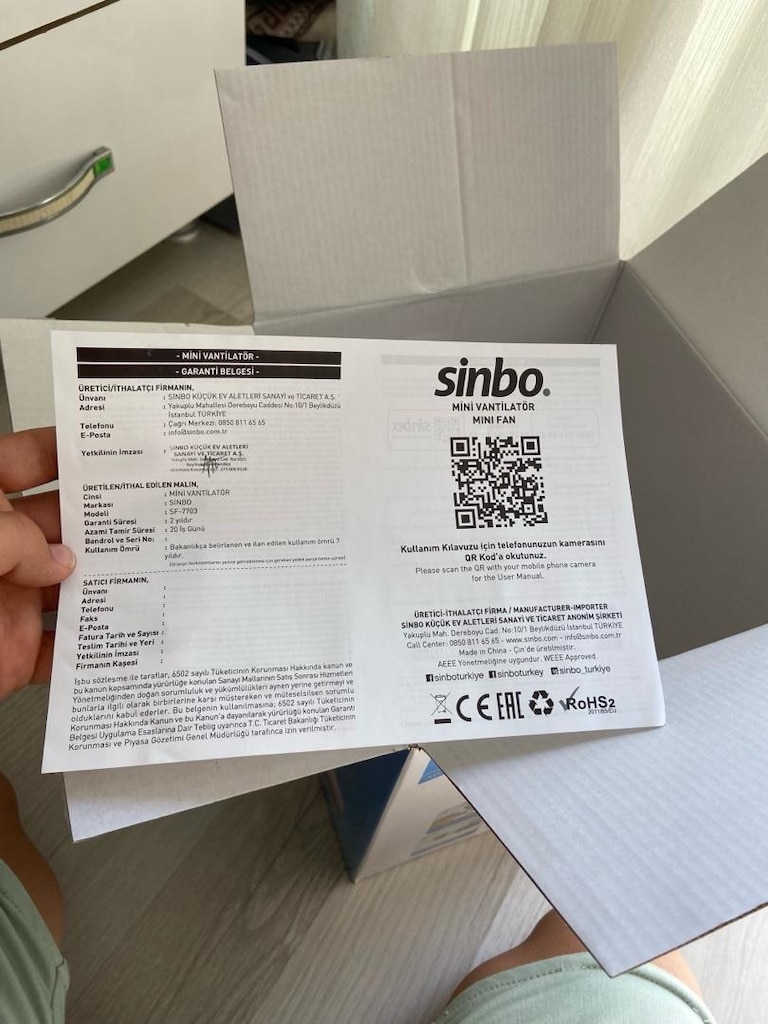 SİNBO SIFIR VANTİRATÖR - 11