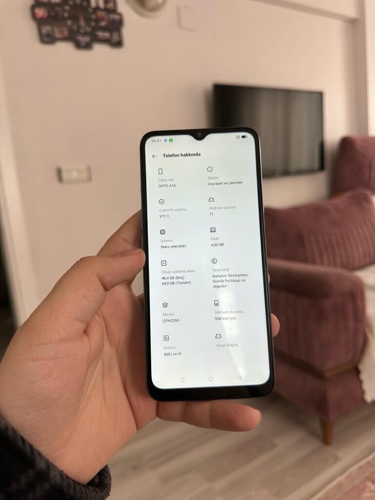 OPPO A16 64GB TEMİZ!!! - 8