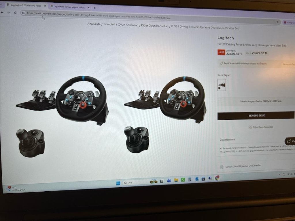 Logitech G29 Driving Direksiyon ve Vites Seti