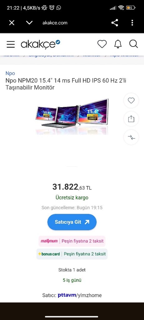 Tri-screen Laptop Monitörü - 13