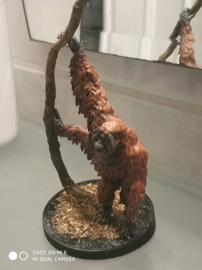 Koleksiyonluk El Boyaması Sumatran Orangutan Minyatürü (FRP / Diorama - 11