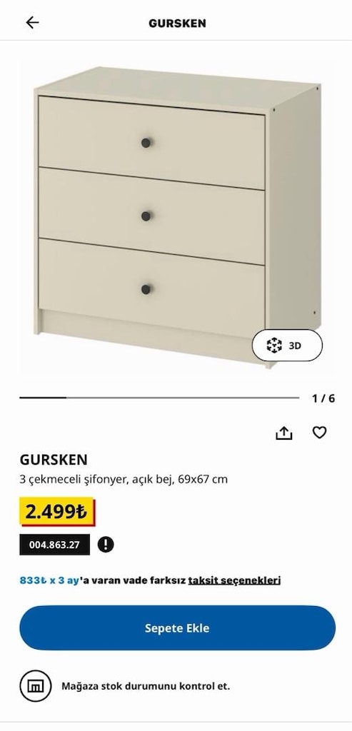 ıkea ikea çekmeceli şifonyer - 2