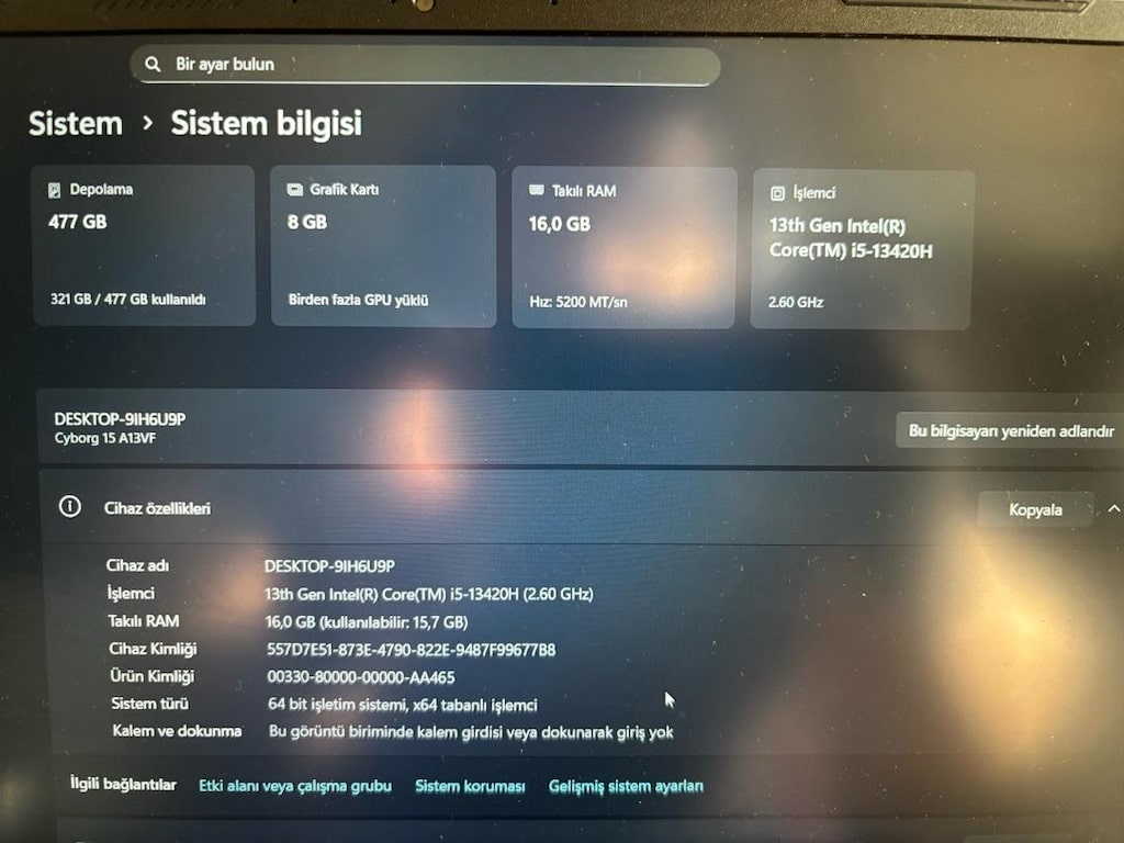 rtx 4060 msi dizüstü pc sıfır gibi - 3
