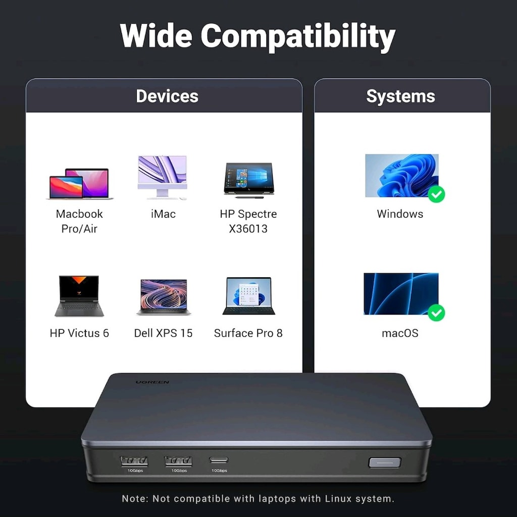 UGREEN 9'u 1 arada USB C Bağlantı İstasyonu, Revodok Pro 209 - 7