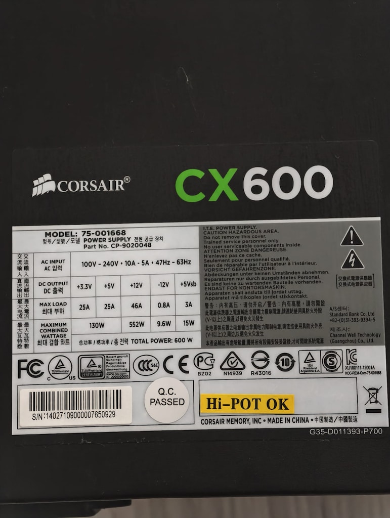 CORSAİR CX600 600WATT PSU - POWER SUPPLY - GÜÇ KAYNAĞI - 2