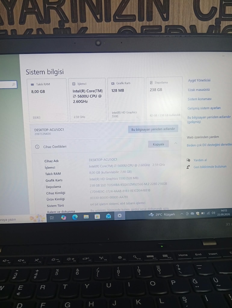 LENOVO THİNKPAD X1 CARBO LAPTOP - 3