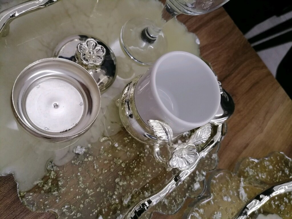 Damat kahve fincanı ve yüzük tepsisi - 3