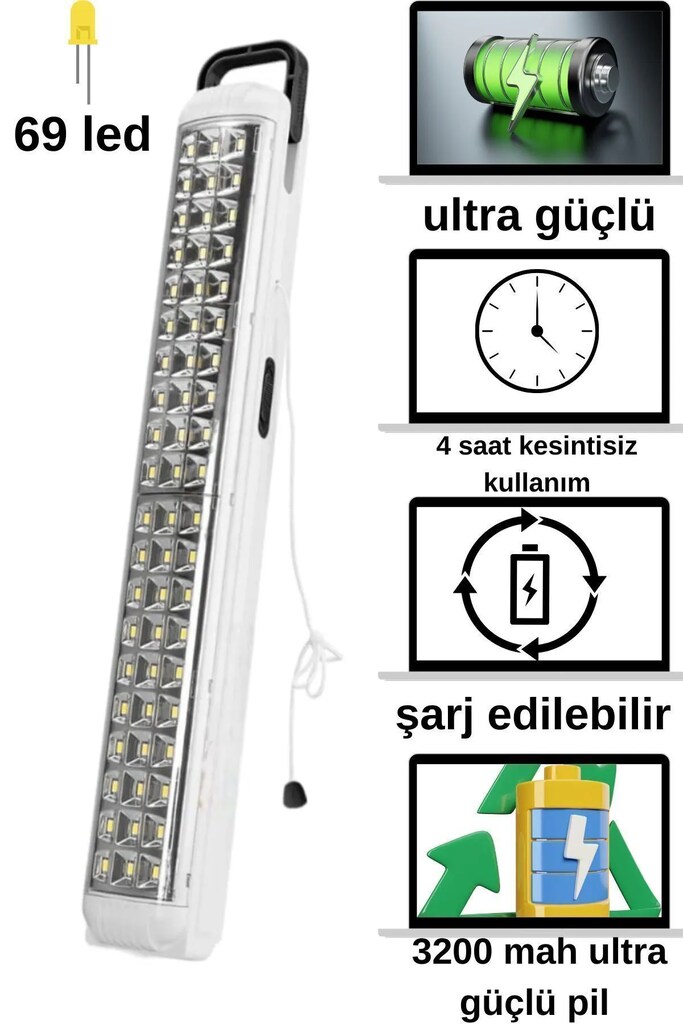 LED Şarjlı Işıldak Lamba, Acil Durum Lambası