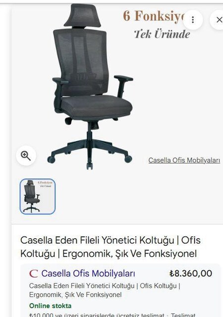 Çalışma / Oyuncu / Müdür / Yönetici / Ofis Koltuğu Sıfır / 101