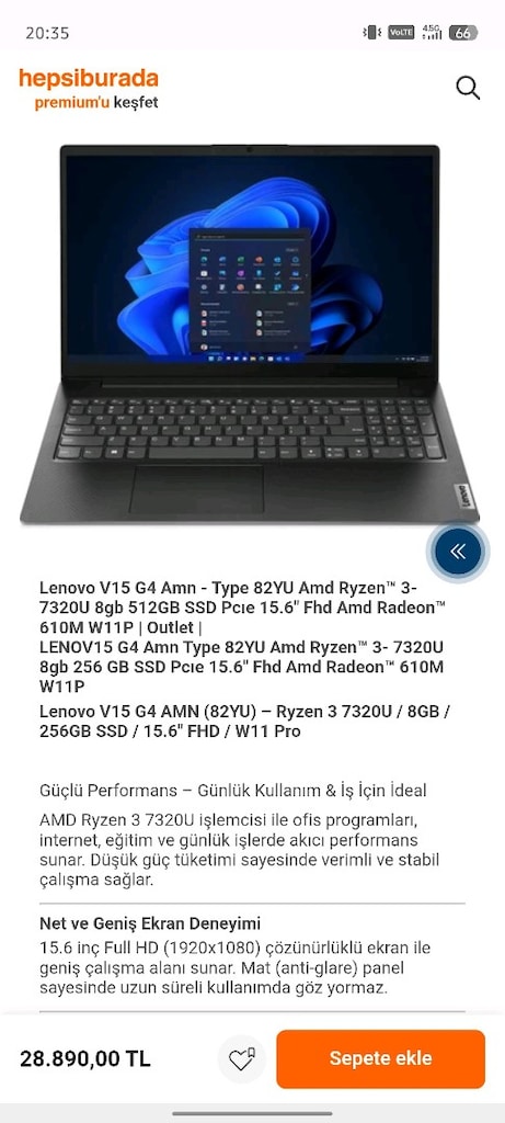 Öğrenciye ideal fırsat cihazı Lenovo Laptop - 9