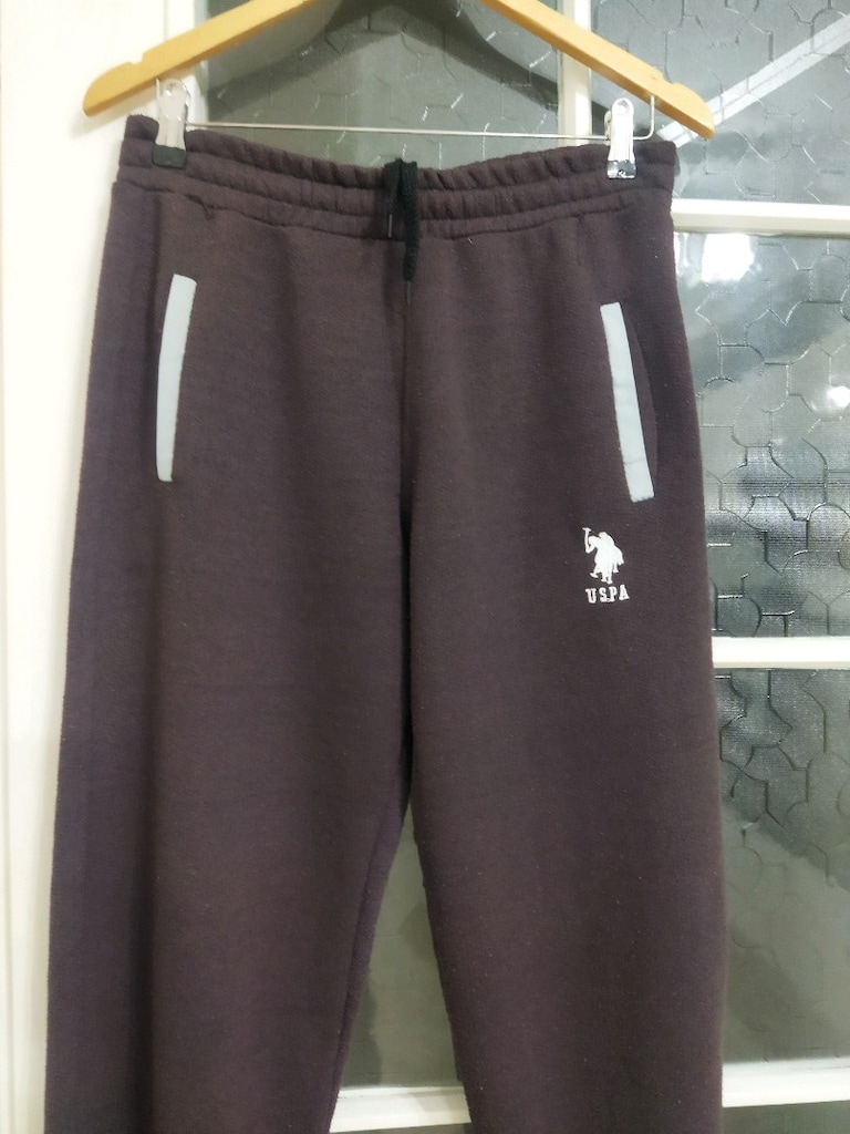 USPA Koyu mürdüm erkek alt eşofman - 5