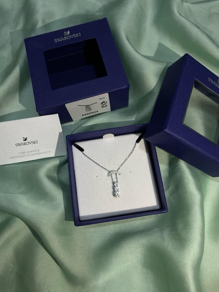 Swarovski Stilla Attract Beyaz Kristal Kolye - 5