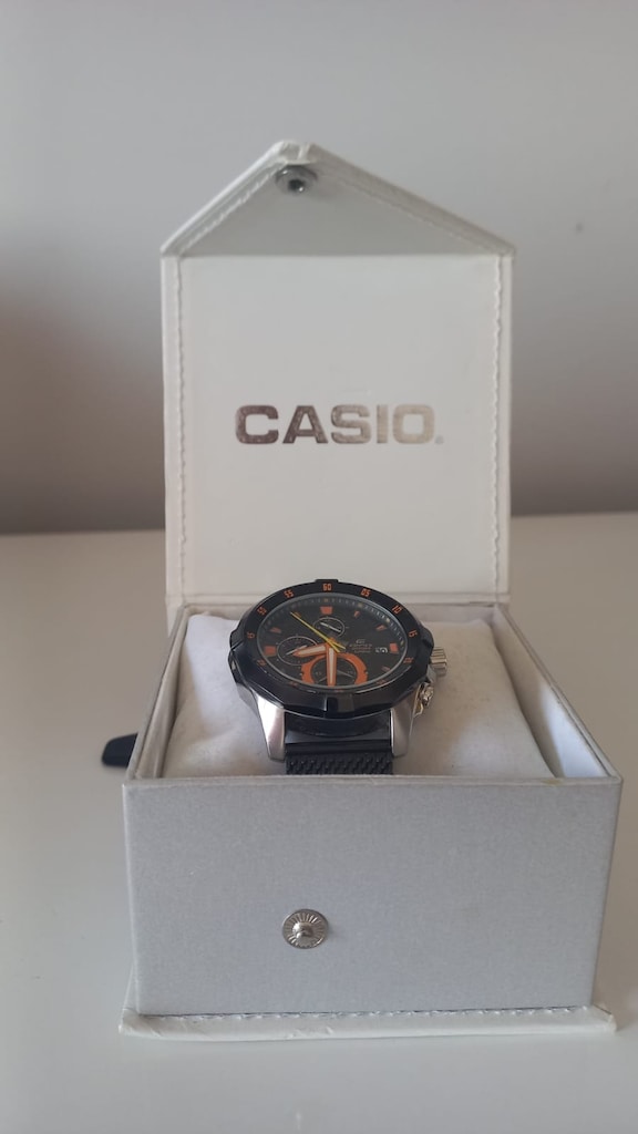 Casio Edifice EFM-502 Kronograf Kutulu Yeni Pil Hasır Kordon - 7