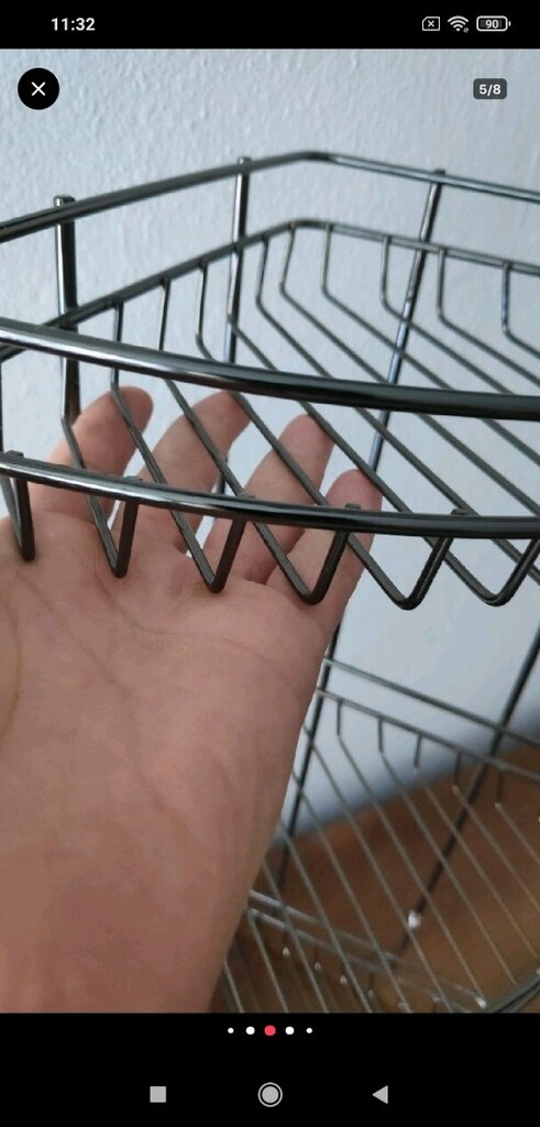 Üç katlı metal köşe rafı - 4