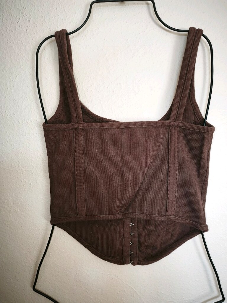 Dilvin Korse Crop Top L Koyu Kahve - 6